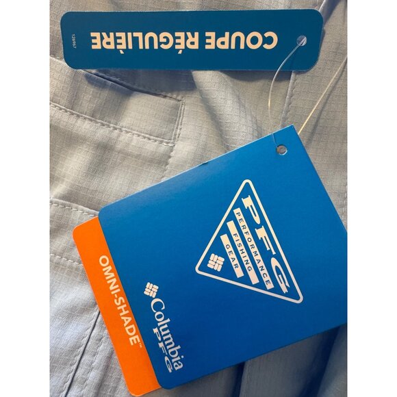 Columbia Tamiami II Shirt Men’s Size XL Tall Button Up Omni Shade Blue PFG 40 UP - Picture 6 of 11